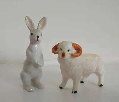 Buy Vintage Fine Bone China Ornament Animals*glazed Rabbit/hare & Ram* • 18£