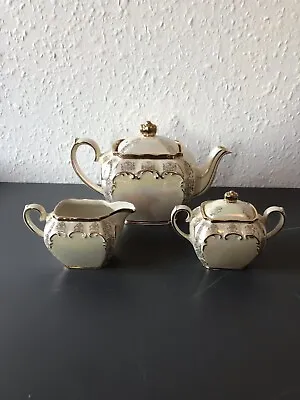 Buy Vintage Sadler Teapot Set Cube  Design  Iridescent And Gold Trim . 2558# • 40£