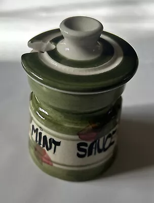 Buy Guernsey Pottery Moulin Huet Pottery Green & Pink Mint Sauce Pot Vintage • 4.99£