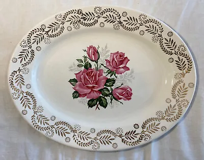 Buy Swinnertons “Century Rose” Fine China Oval Plate + 22 Kt Gold Decoration • 8.99£