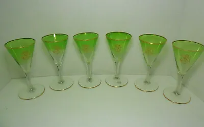 Buy Set Of 6 Antique Signed Moser Bohemian Stemmed Wine Glasses Circa 1895 - 1918 • 670.11£
