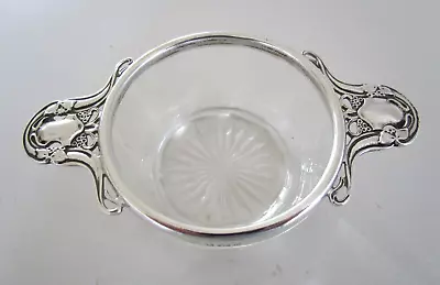 Buy Art Nouveau Sterling Silver & Cut Glass Quaich, Wine Taster, Birmingham 1903 • 135£