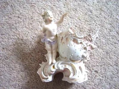 Buy Antique German Porcelain Vase With A BOY Figurine- Ornament • 25£