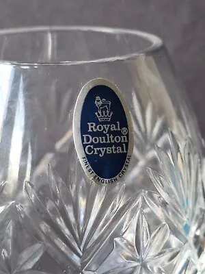 Buy ROYAL DOULTON ENGLAND Crystal Cut Brandy Cognac Snifter Glass DISCONTINUED Rare • 12.95£