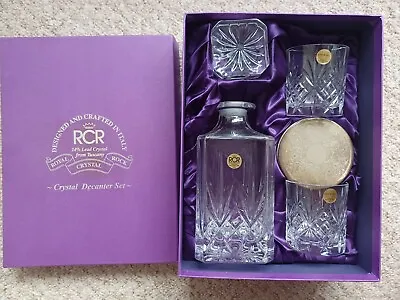 Buy RCR Royal Crystal Rock Crystal Whiskey Decanter Set Boxed/New • 89£