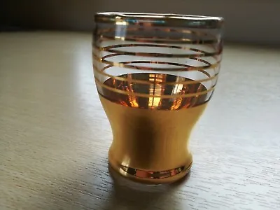 Buy Gold Striped Glass Egg Cup Original Art Deco • 9.99£