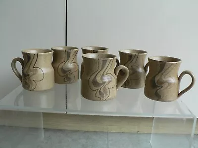 Buy Vintage Larbert Studio Pottery Scotland Barbara Davidson Swirl Mug X 6 • 20£
