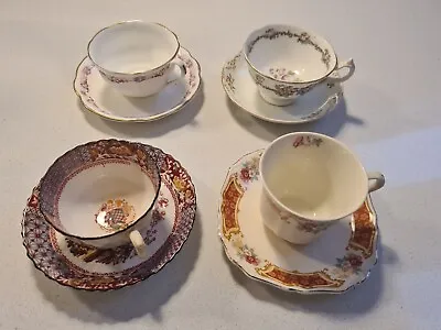 Buy 4 Fine English Bone China Tea Cups And Saucers - Royal Doulton, Meakin & Tuscan • 14.99£