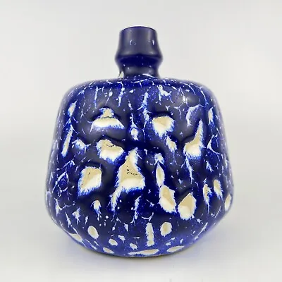 Buy KTU Base Rod Studio Ceramic Langenhesse Vase Flower Vase Blue White MCM H 14.9 Cm • 32.84£