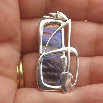 Buy Sterling Silver Enamel  Brooch By Pat Cheney Art Nouveau Design Ditchfield Glass • 114.99£