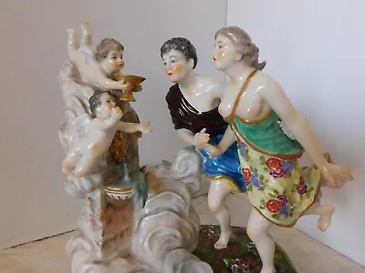Buy Stunning Porcelain Antique Dresden Figure - Couple With Cherub Angels - Germany • 280.63£