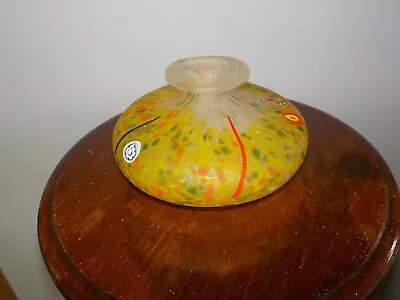 Buy Mdina Yellow Fantasy Vase Vintage Studio Glass Small Squat Single Flower Bud B1) • 26£