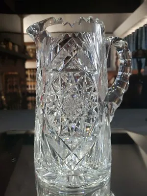 Buy Pitcher Jug Tankard American Brilliant Period Glass Crystal Pitkin & Brooks OXFO • 144.03£