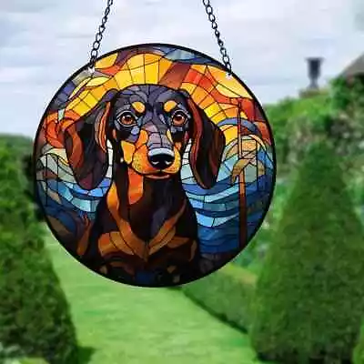 Buy Dog - Dachshund Design Suncatcher Stained Glass Effect Home Decor Christmas Gift • 6.85£