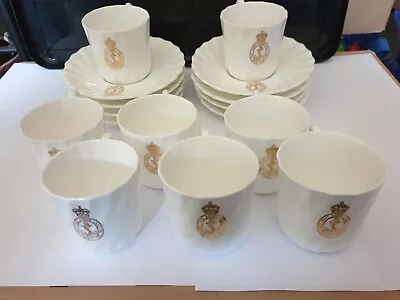 Buy Royal Navy Bone China Set Of 8 Crested Cups And Saucers Vintage V/G Condition • 20£