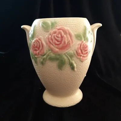 Buy PARK ROSE BRIDLINGTON Embossed Pink Roses Cream Textured 6.5  2 Handled Vase  • 6.99£