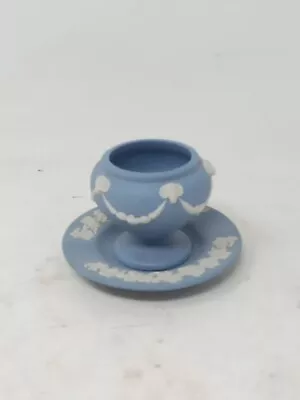Buy Vintage Wedgwood Blue Jasperware Small Trinket Pot 2  With Small Plate • 9.99£