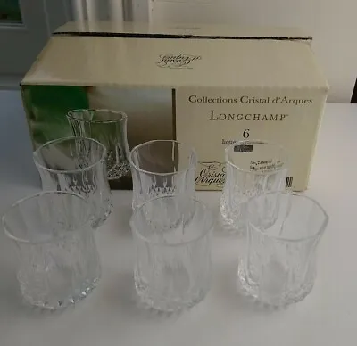 Buy Longchamp Christal Glass Liqueur Tumblers French 5cm Tall Set Of 6 Box • 17.10£