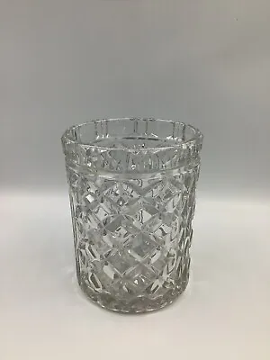 Buy Vintage Heavy Cut Glass Round Vase Antique Solid • 14.99£