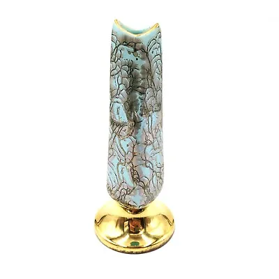 Buy MCM Hand Painted Delftware Vase Solid Copper Brass Base Holland Unique Nr 903 • 17.01£