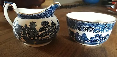 Buy Arklow Vintage Classic Willow Pattern Jug And Sugar Bowl 1950's • 15£