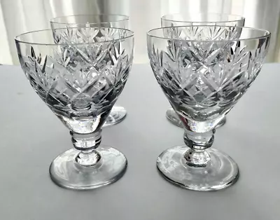 Buy ROYAL DOULTON CRYSTAL GEORGIAN LARGE WATER /WINE GOBLETS X 4 • 19.95£