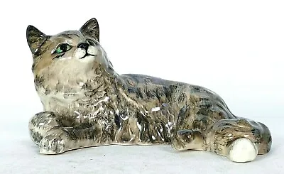 Buy Beswick Persian Cat Lying 1876 Grey Striped Gloss Finish - Made In England! • 125£