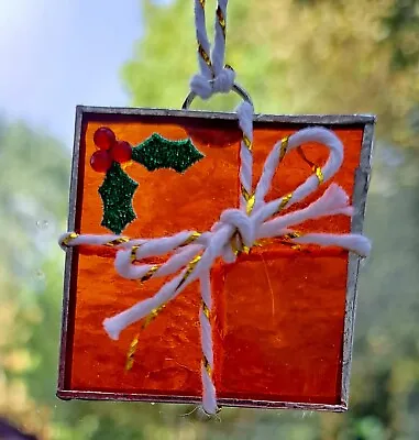 Buy Hand Made Stained Glass Christmas Decoration. Christmas Parcel • 4.50£