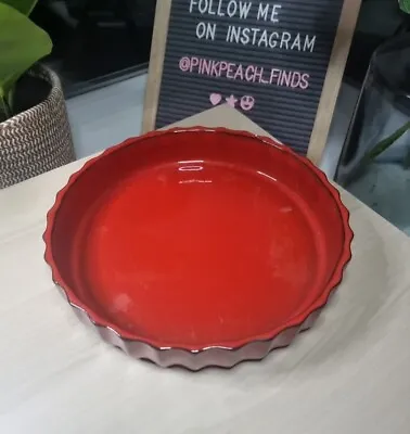 Buy Vintage Portmeirion Red Dragon Pottery Stoneware Flan Pie Ribbed Dish - 9.5'' • 6£