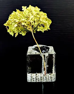 Buy Mid-Century Swedish Pukeberg Glass Ice Block Bud Vase, 1960s, Uno Westerberg • 81.84£