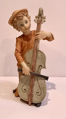 Buy Vintage Italian CAPODIMONTE Figurine Boy Playing Cello Instrument Italy Music • 66.30£