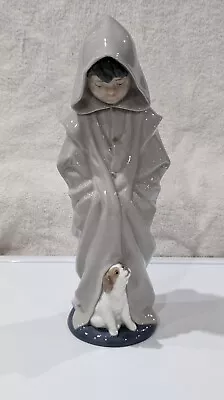 Buy Nao By Lladro - Boy In Hooded Cloak With Dog 0354 - 1992 Salvador Furio • 14.99£