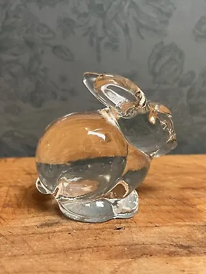 Buy Vintage Clear Art Glass Rabbit Figurine Blown  Glass Rabbit • 13.27£