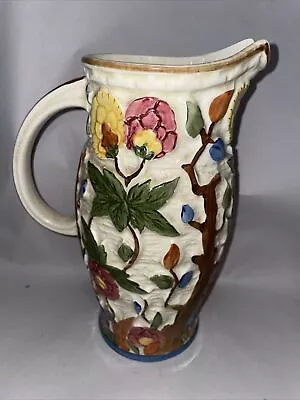 Buy Vintage Indian Tree Large Relief Jug No. 579 H J Wood Majolica Style 24.4cm Tall • 15.99£