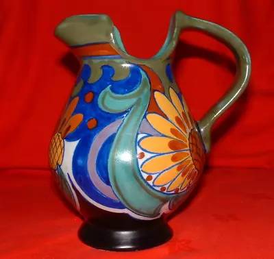 Buy Gouda Hand-Painted Art Deco Jug With Sunflowers – 2550 Camil Royal Zuid Holland • 125£