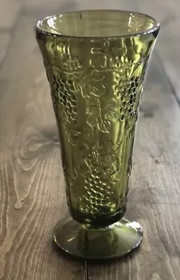 Buy Vintage Green Indiana Glass Vase With Raised Grape Pattern Circa1940s/50s • 11.38£
