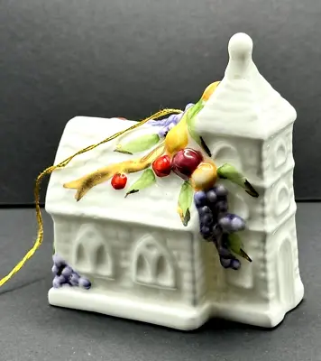Buy Beautiful Fine Bone China White Church Ornament Fruit Decor Possibly Lenox 3x3x2 • 14.34£