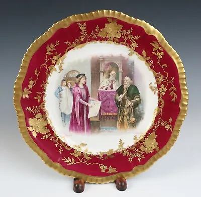 Buy Antique Hammersley Raised Gold Shakespeare Portia Walter Paget Bone China Plate • 146.40£