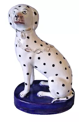 Buy Antique Victorian Staffordshire Pottery Seated Dalmatian Dog Circa 1880 • 30£