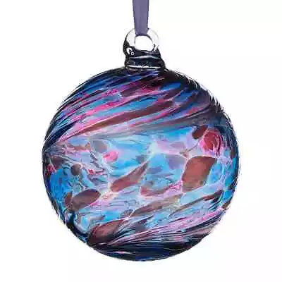 Buy 8cm Friendship Ball Hanging Hand Crafted Ornament Gift Sienna Glass Red Yellow • 12.99£
