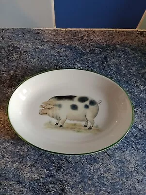 Buy Royal Doulton Oval Plate With Farmyard Pig And Green Edge Fine Bone China Vgc • 7.50£