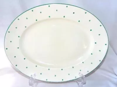 Buy Vintage Mint Green/Cream POLKA DOT Oval Porcelain PLATTER, England, SUSIE COOPER • 47.37£