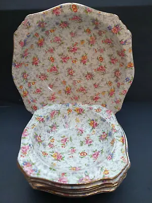 Buy Royal Winton 'Eleanor' Chintz Serving Bowl For Fruit/trifle/pud + 5 Small Bowls • 55£