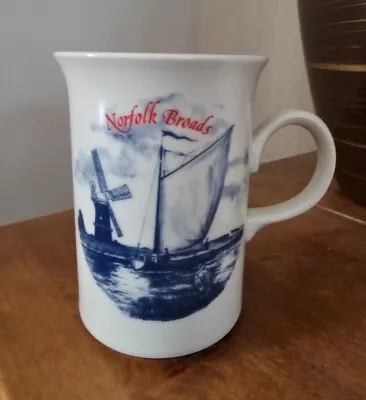 Buy Vintage Churchill Mug England Norfolk Broads Sailboat Windmill Scene Stoneware • 10.95£