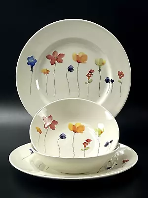 Buy Royal Stafford Scattered Wildflower Set Of 4 Dinner Plates Soup Bowls England • 38.24£