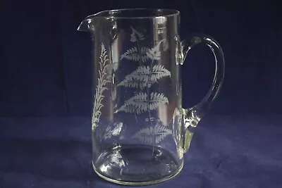 Buy Vintage Hand Made Clear Etched Glass Jug • 9.99£