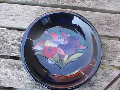 Buy Moorcroft Pottery Orchid On Blue Pattern Bowl / Dish • 95£