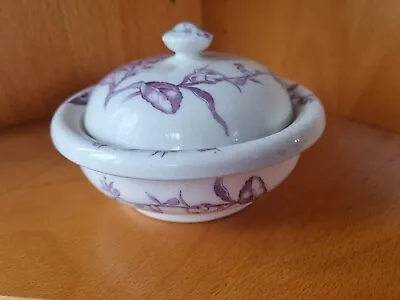 Buy Antique FURNIVALS Semi-Porcelain  Foxglove  Covered Soap Dish/ Strainer 19th C. • 60£