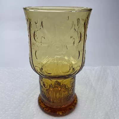 Buy Vintage Libbey Country Garden Daisy Amber  Tumblers Set Of 9 • 38.39£