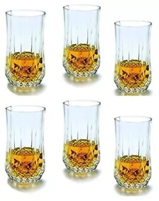 Buy Set Of 6 Highball Tall & Diamond Glasses Drinking Water Juice Tableware Tumblers • 14.75£